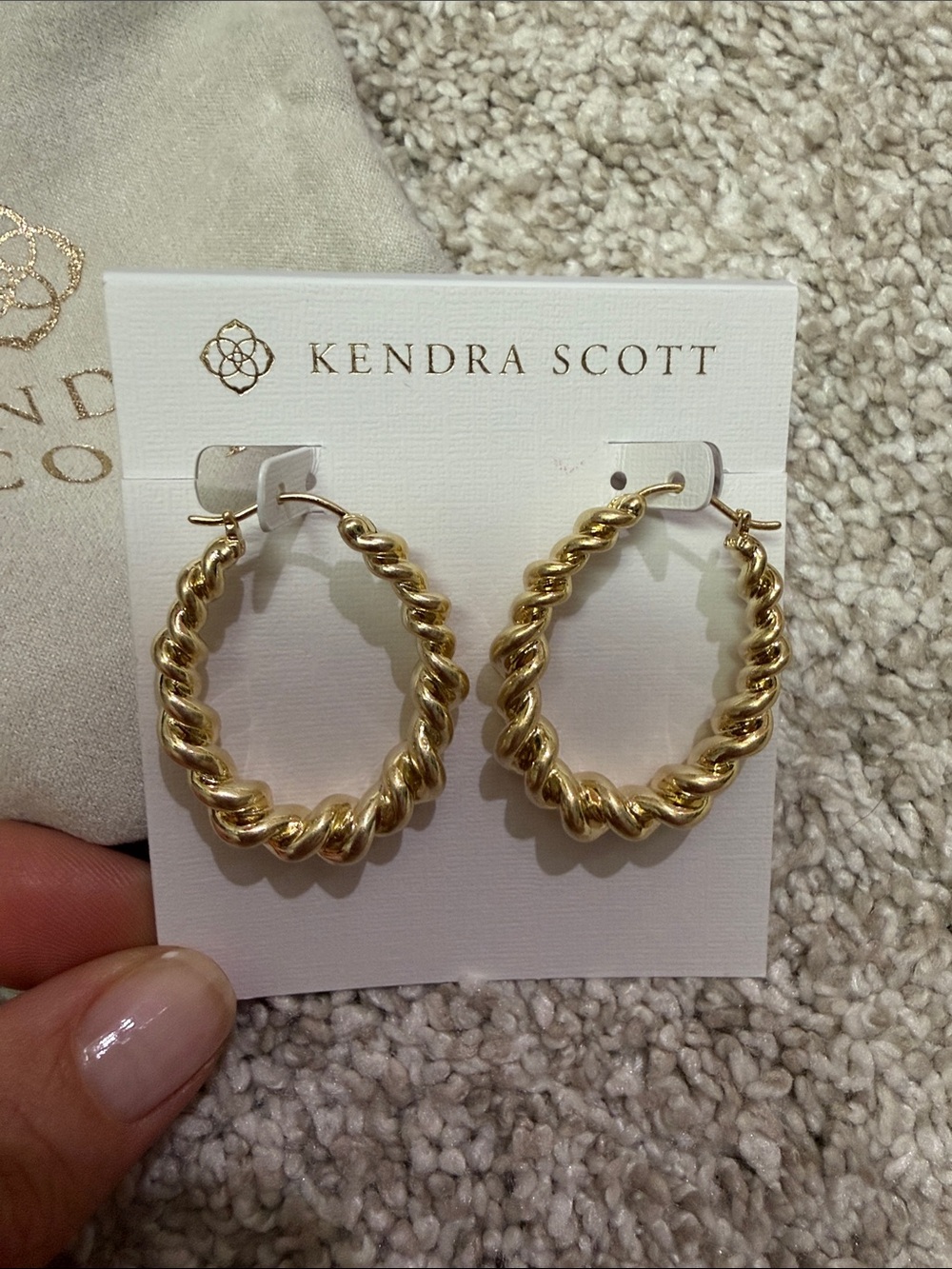 Kendra Scott Gold Rope Twist Hoop Earrings
